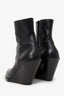 Celine Black Leather Western Stitched Wedge Pointed Toe Booties Size 40