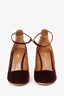 Aquazzura Red Velvet Slingback Pumps Size 40