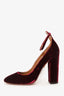 Aquazzura Red Velvet Slingback Pumps Size 40