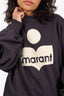 Isabel Marant Grey Velvet Logo Sweatshirt Size 38