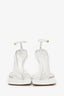 Bottega Veneta White Leather Stretch Strap Sandals Size 40 'As Is'