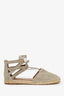 Aquazzura Khaki Suede Lace-Up Espadrille Size 40