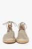 Aquazzura Khaki Suede Lace-Up Espadrille Size 40