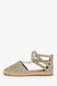 Aquazzura Khaki Suede Lace-Up Espadrille Size 40