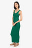 Enza Costa Green Ribbed Sleeveless Bodycon Dress Size M
