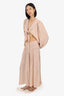 Zimmermann Nude Bayou Tie Front Top With Midi Skirt Set Size 1/0