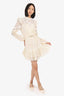 Zimmermann White Lace Long Sleeve Mock Neck Mini Dress Size 1