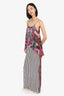 Camilla Pink/Black/White Stripped/Floral Printed Dress Size S