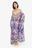Camilla Silk Purple Floral Printed Maxi Dress Size S