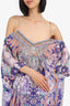 Camilla Silk Purple Floral Printed Maxi Dress Size S