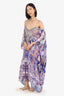Camilla Silk Purple Floral Printed Maxi Dress Size S