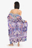 Camilla Silk Purple Floral Printed Maxi Dress Size S