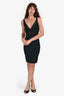 Elizabeth & James Black V Neck Midi Dress Size 4