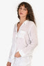 Rails White Linen Button Down Shirt Size M