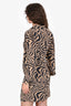 Ganni Brown Zebra Button Down Long Sleeves Collared Mini Dress Size 36