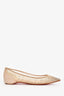 Christian Louboutin Nude Strass Pointed Flats Size 34