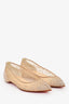 Christian Louboutin Nude Strass Pointed Flats Size 34