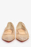 Christian Louboutin Nude Strass Pointed Flats Size 34