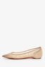 Christian Louboutin Nude Strass Pointed Flats Size 34