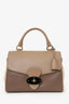 Mulberry Taupe/Brown Polished Calfskin Suede Primrose Top Handle Bag With Strap