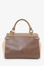 Mulberry Taupe/Brown Polished Calfskin Suede Primrose Top Handle Bag With Strap