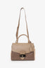Mulberry Taupe/Brown Polished Calfskin Suede Primrose Top Handle Bag With Strap