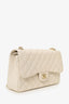 Pre-Loved Chanel™ 2017 White Caviar Leather Classic Jumbo Double Flap Bag