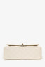 Pre-Loved Chanel™ 2017 White Caviar Leather Classic Jumbo Double Flap Bag