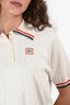 Miu Miu Cream/Red/Navy Knitted Short Sleeves Cropped Polo Top Est. Size S