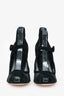 Gianvito Rossi Black Suede Leather/Mesh Peep Toe Heels Size 40