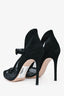 Gianvito Rossi Black Suede Leather/Mesh Peep Toe Heels Size 40
