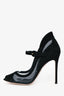 Gianvito Rossi Black Suede Leather/Mesh Peep Toe Heels Size 40