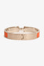 Hermès Silver Toned/Orange Clic Bracelet (As Is)