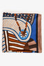 Hermès Blue/Brown Silk 'Imaginaire' Scarf 90