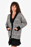 Sandro Black/White Knit Gold Buttoned Cardigan Size 1