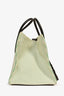 Celine Green/Cream Pinstripe Canvas Luggage Phantom Tote