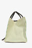 Celine Green/Cream Pinstripe Canvas Luggage Phantom Tote