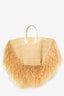 Jacquemus Neutral Raffia Le Baci Fringe Fringe Straw Tote Bag