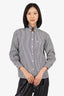 Lafayette 148 Black/White Stripped Button Up Shirt Size XS