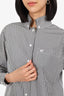 Lafayette 148 Black/White Stripped Button Up Shirt Size XS