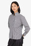 Lafayette 148 Black/White Stripped Button Up Shirt Size XS