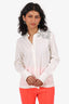 Brunello Cucinelli White Beaded Flower Shirt Size S