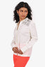 Brunello Cucinelli White Beaded Flower Shirt Size S