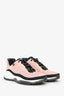 Pre-Loved Chanel™ Pink Mesh Suede Calfskin Quilted CC Sneakers Size 41