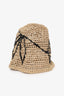 Brunello Cucinelli Beige Raffia Sequin Bucket Hat Size M