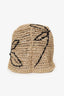 Brunello Cucinelli Beige Raffia Sequin Bucket Hat Size M