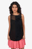 Akris Punto Black Sheered Ruffled Sleeveless Top Size 6