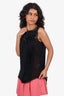 Akris Punto Black Sheered Ruffled Sleeveless Top Size 6