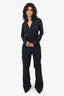 Chiara Boni Black Striped Jumpsuit Size 44