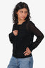 Sandro Black Lace Knit Cardigan Size 2